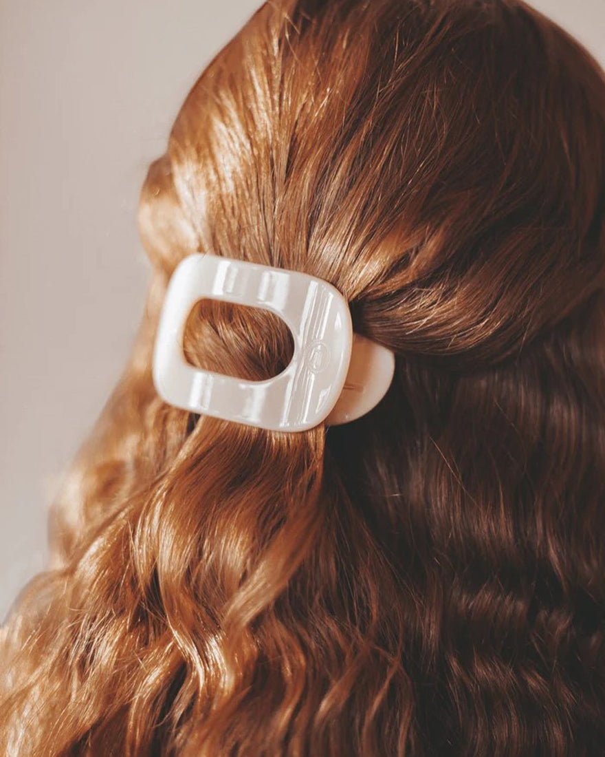 Teleties - Flat Round Hair Clip - Almond Beige