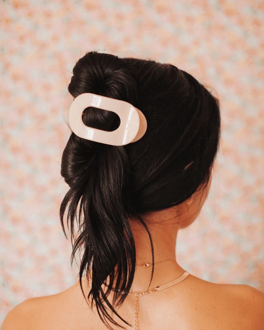 Teleties - Flat Round Hair Clip - Almond Beige