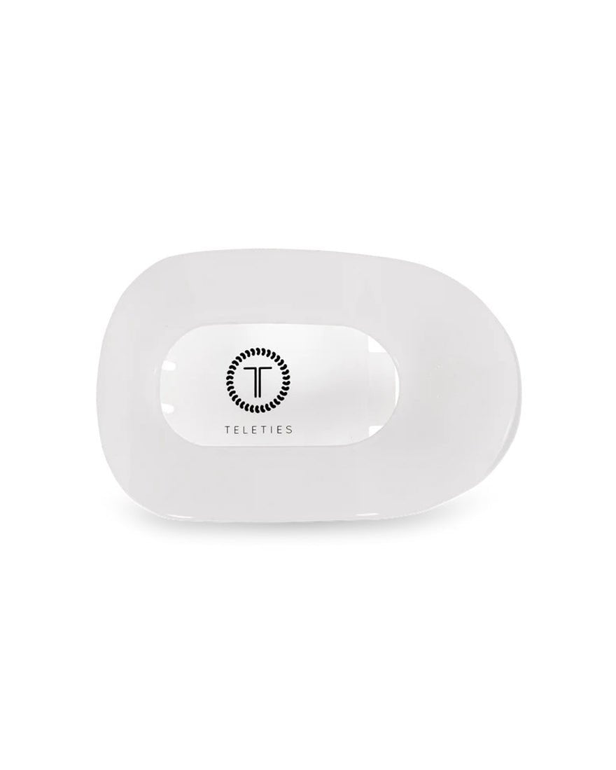 Teleties - Flat Round Hair Clips - Coconut White