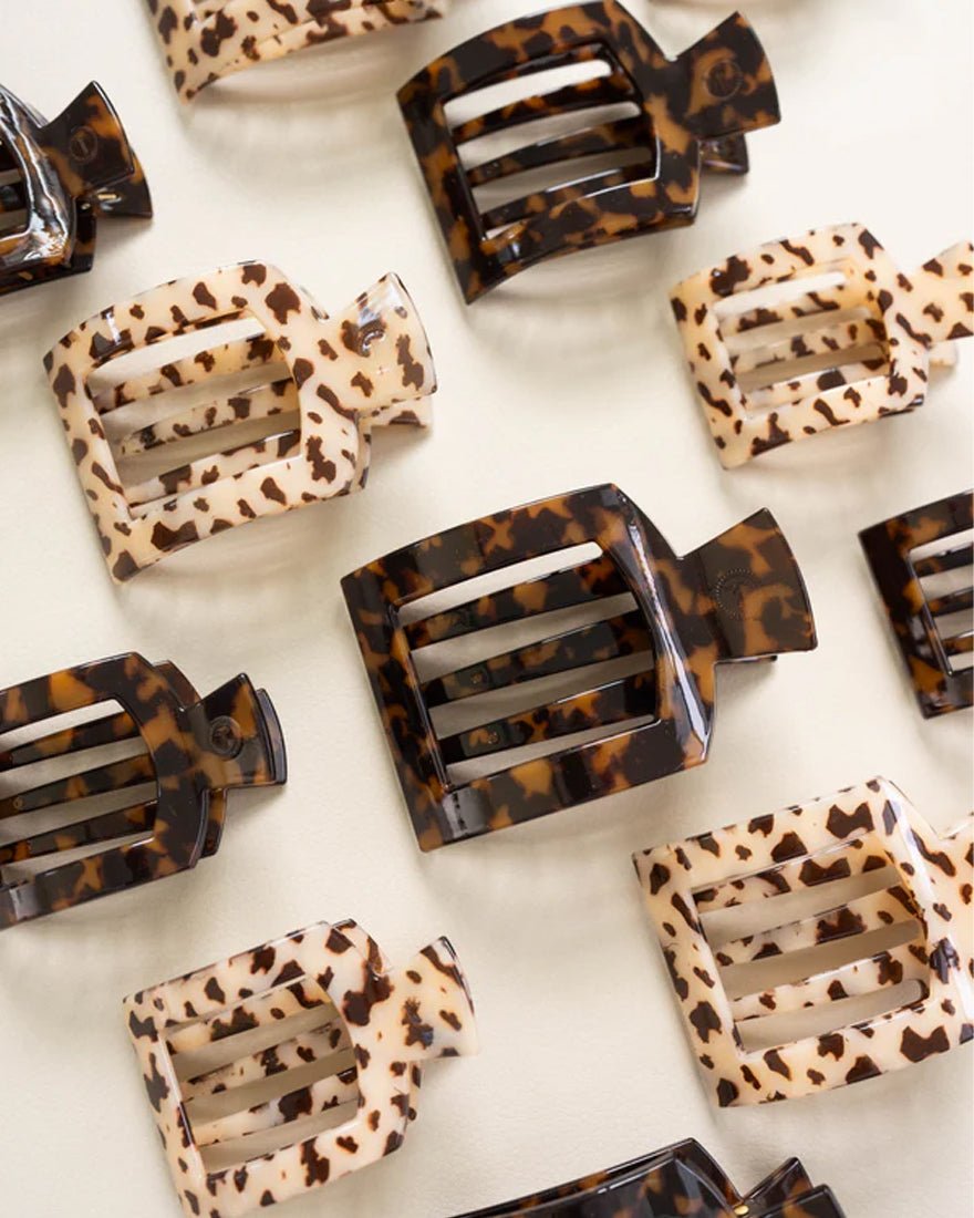 Teleties - Flat Square Hair Clips - Jet Black