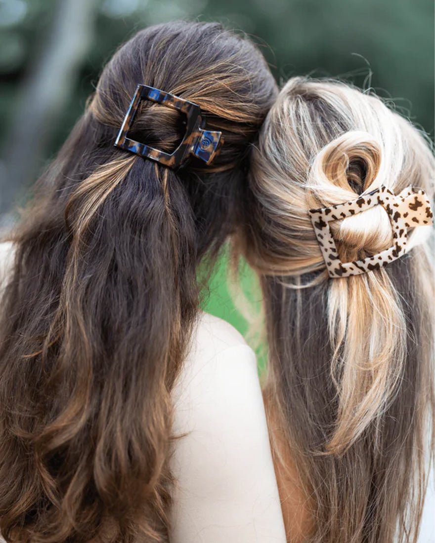 Teleties - Flat Square Hair Clips - Jet Black