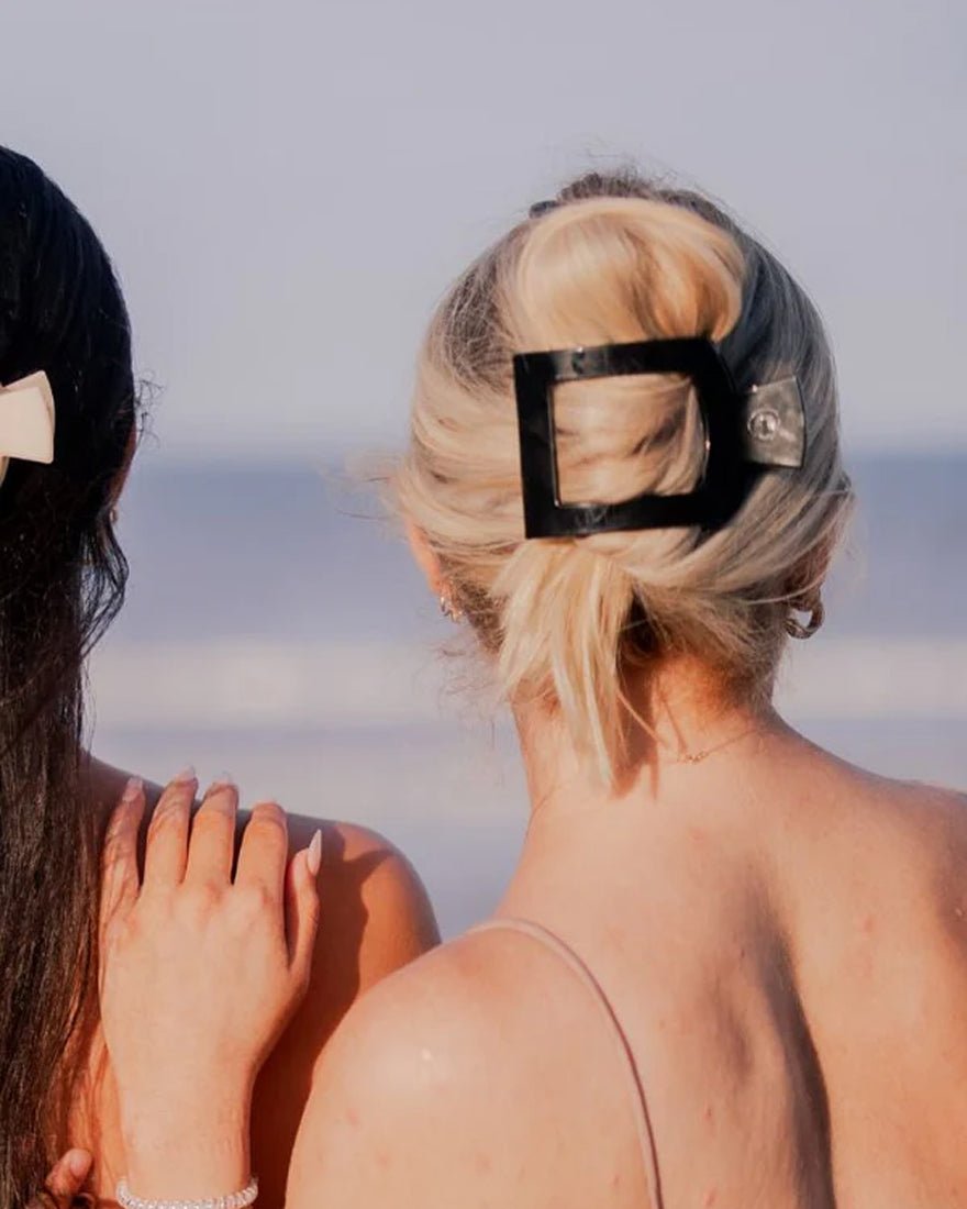 Teleties - Flat Square Hair Clips - Jet Black