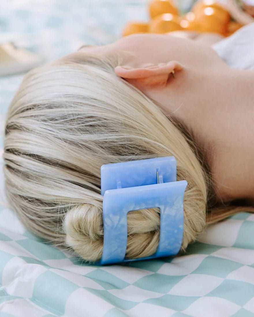 Teleties - Rectangle Flat Hair Clips - Blue Lagoon