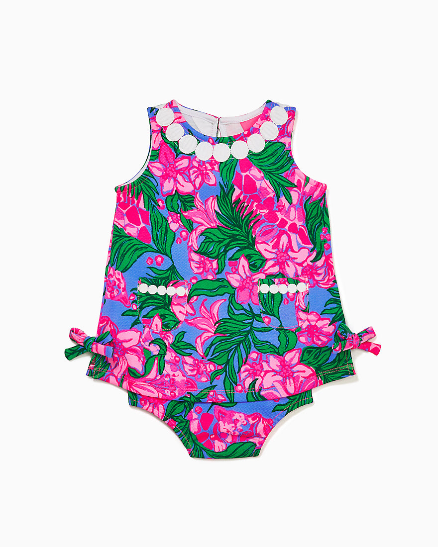 Girls Baby Lilly Knit Shift Dress - Cerise Pink Safari Sunset - 1