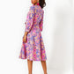 Shiela 3/4 Sleeve Cotton Midi Wrap Dress