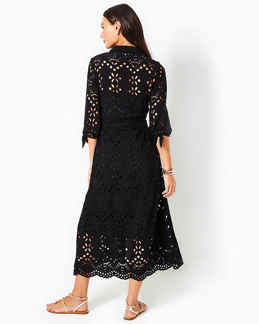 NWT $348 Lilly Pulitzer Amrita Midi Eyelet Dress 00 in True Navy NWT $348 Lilly Pulitzer Amrita Midi Eyelet Dress 00 in True Navy