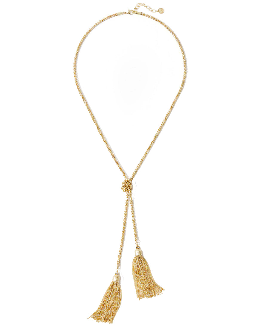 Belle Tassel Necklace - Gold Metallic - 1