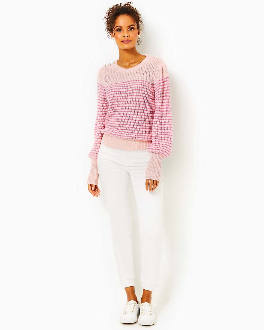 Finney SweaterPeony Pink Sparkle Stripe8