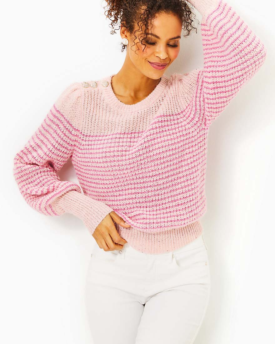 Finney SweaterPeony Pink Sparkle Stripe6