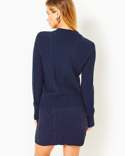 Lizona Cabled Sweater SkirtLow Tide Navy2